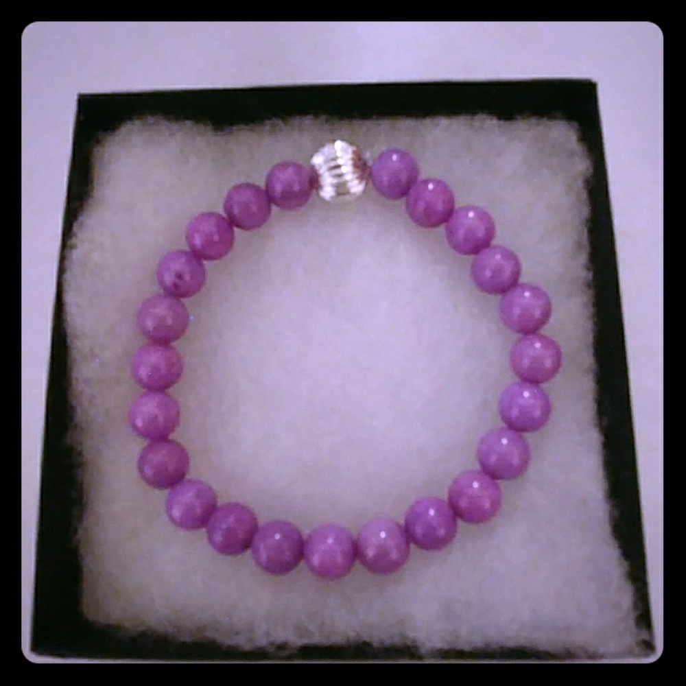 Lavender Mountain Jade Stone Bracelet